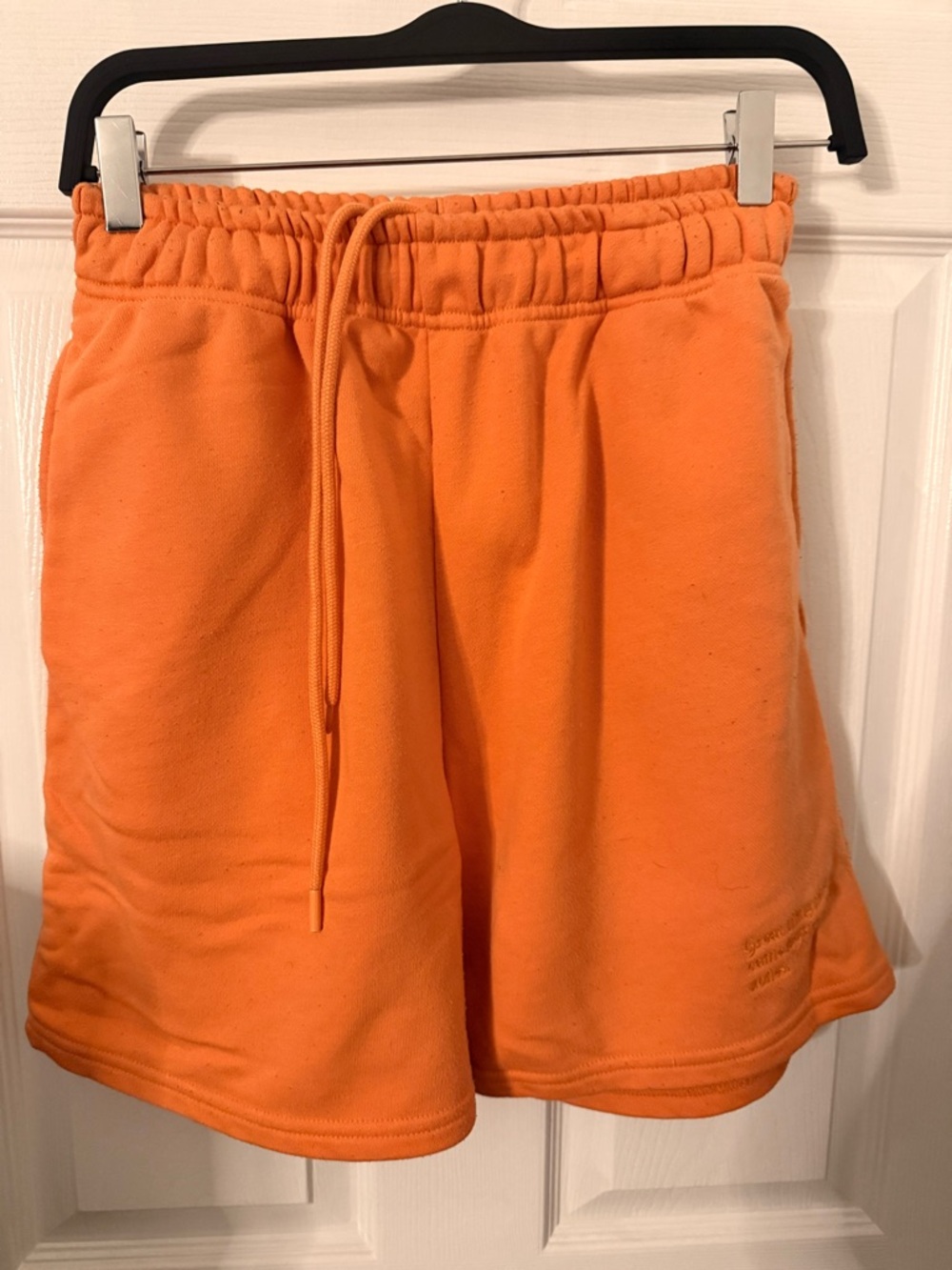 Orange Drawstring Fleece Shorts